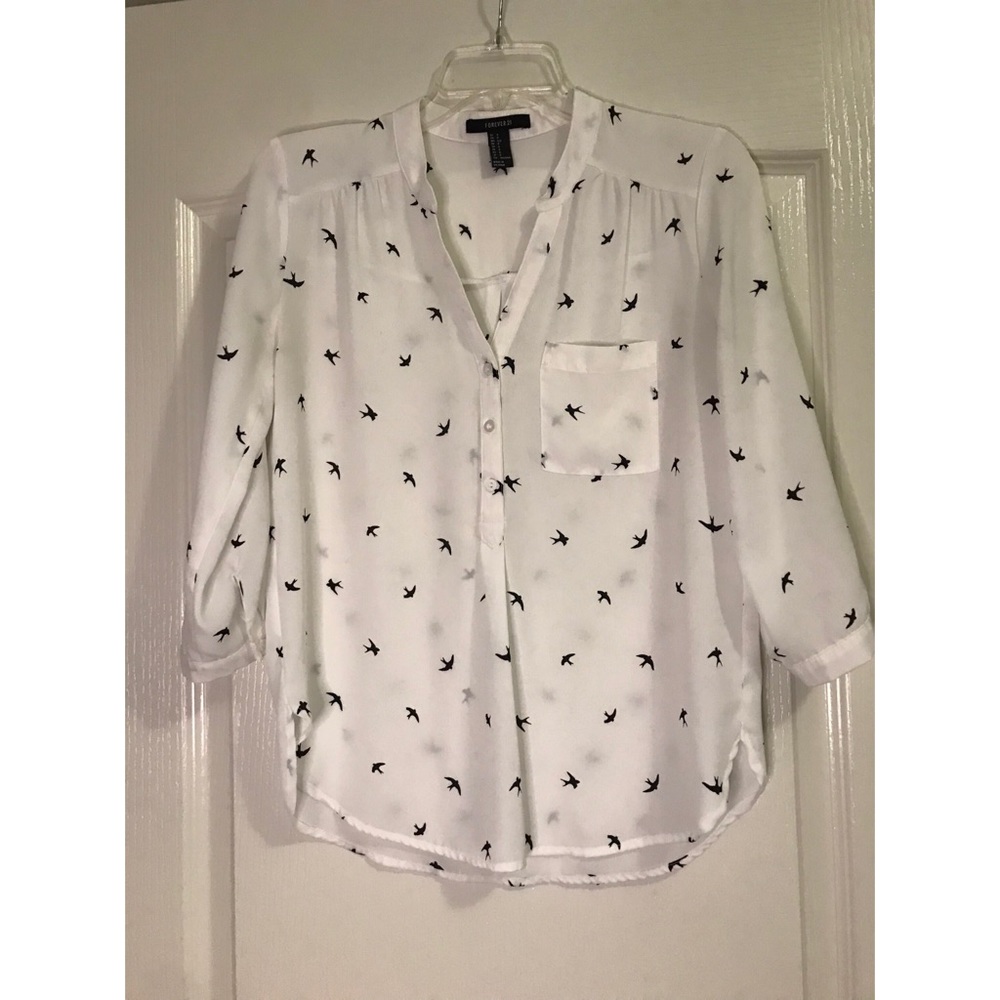 Bird print blouse